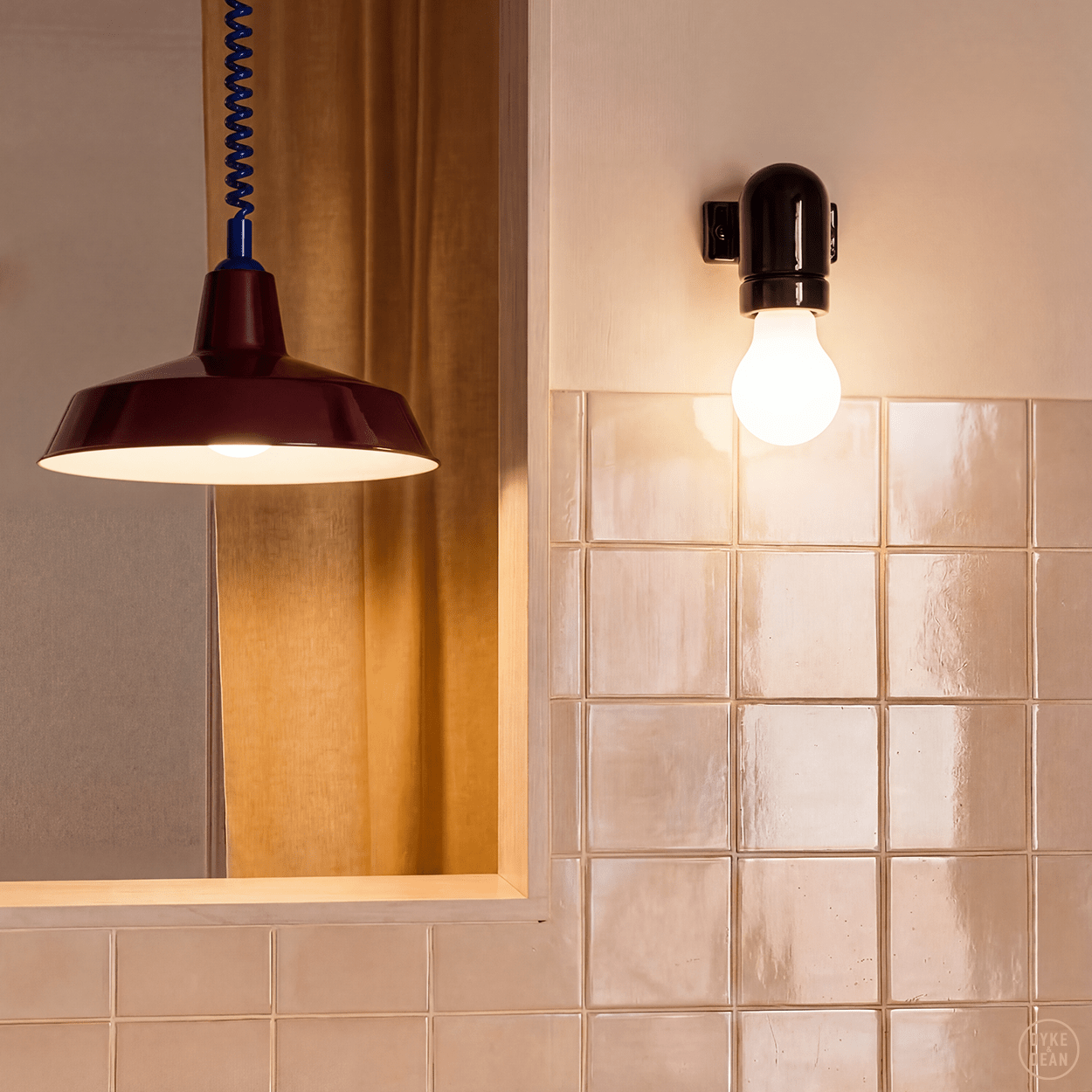 DYKE & DEAN PENDANT LAMPSHADE BURGUNDY - DYKE & DEAN
