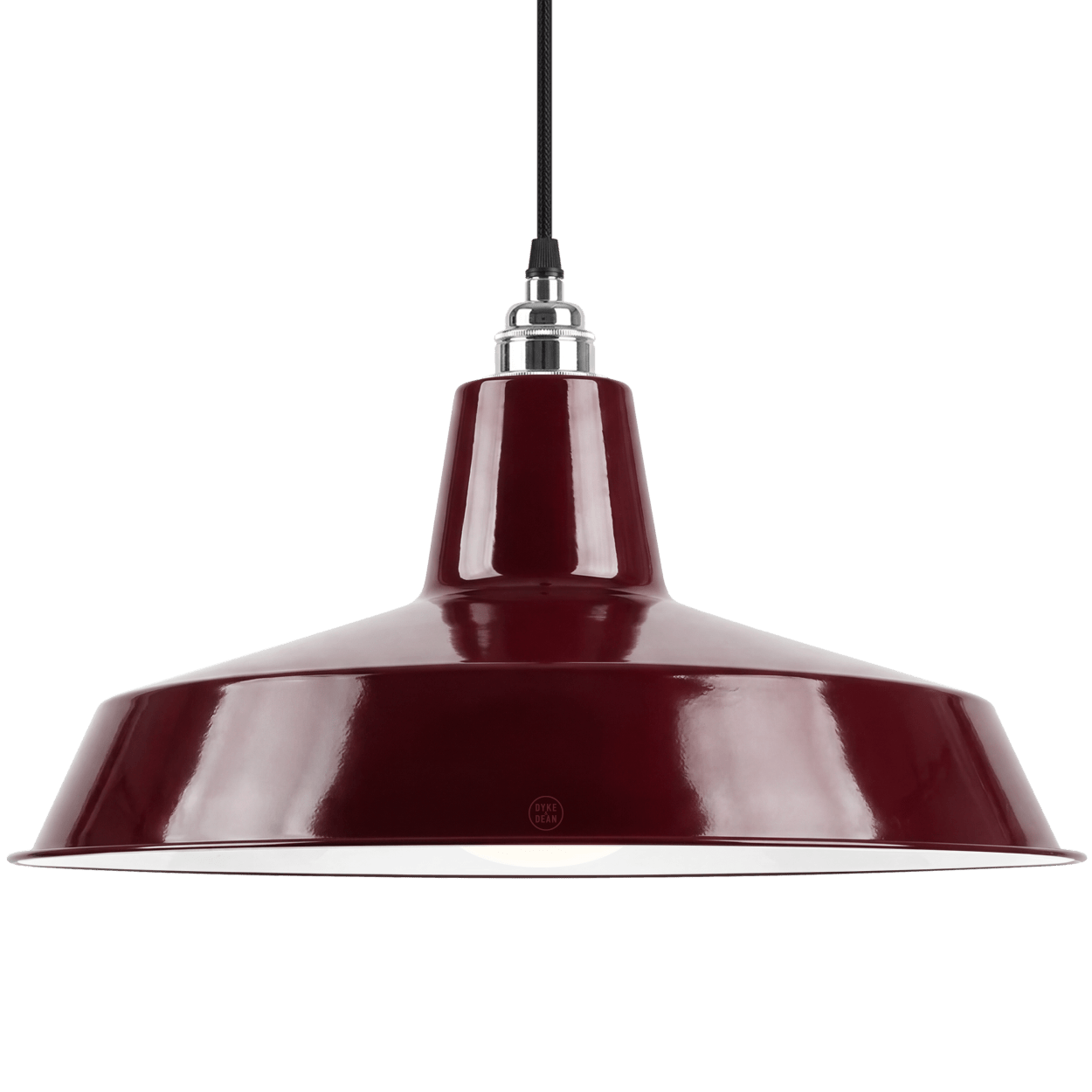 DYKE & DEAN PENDANT LAMPSHADE BURGUNDY WITH BULB HOLDER - DYKE & DEAN