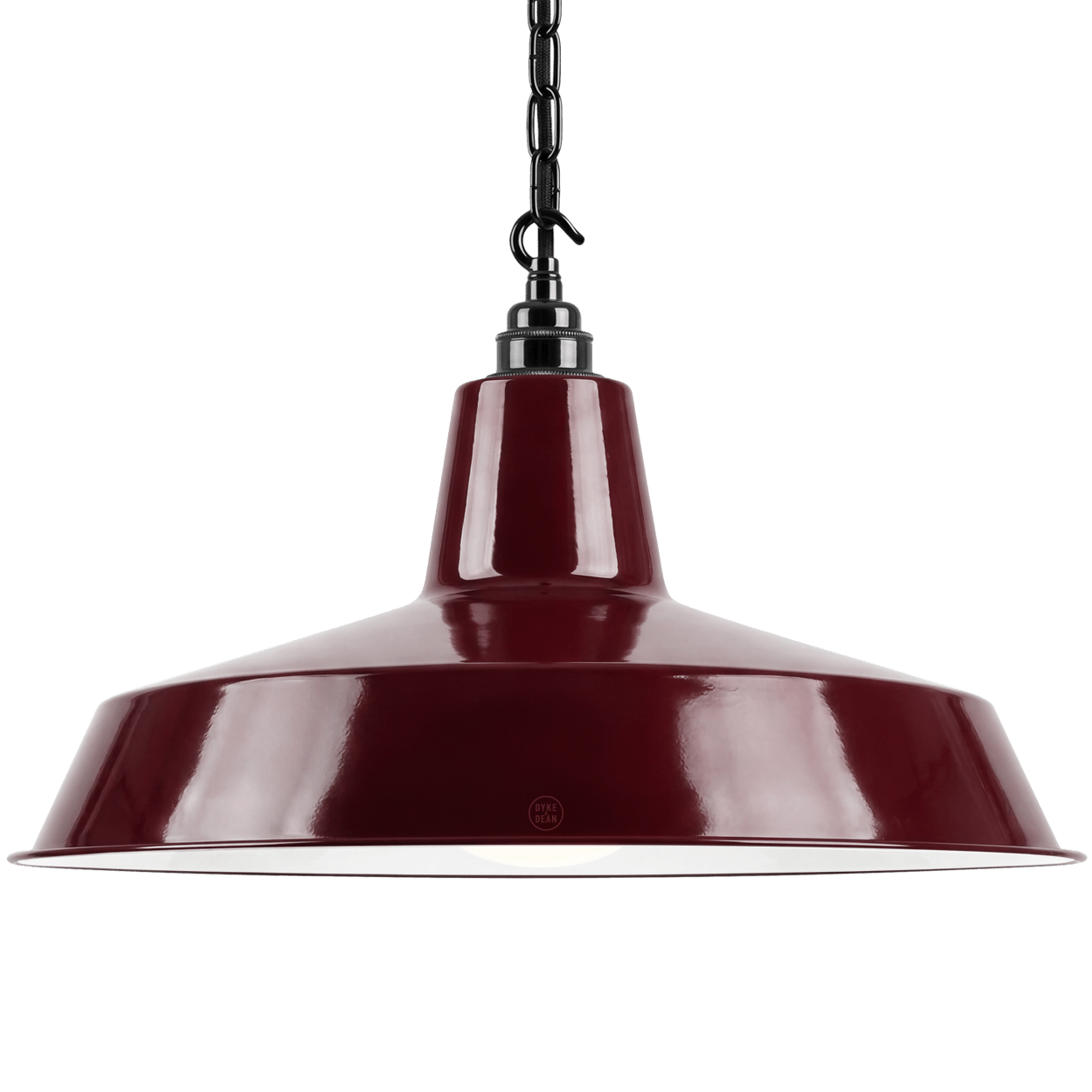 DYKE & DEAN PENDANT LAMPSHADE BURGUNDY WITH HOOK & CHAIN SET - DYKE & DEAN