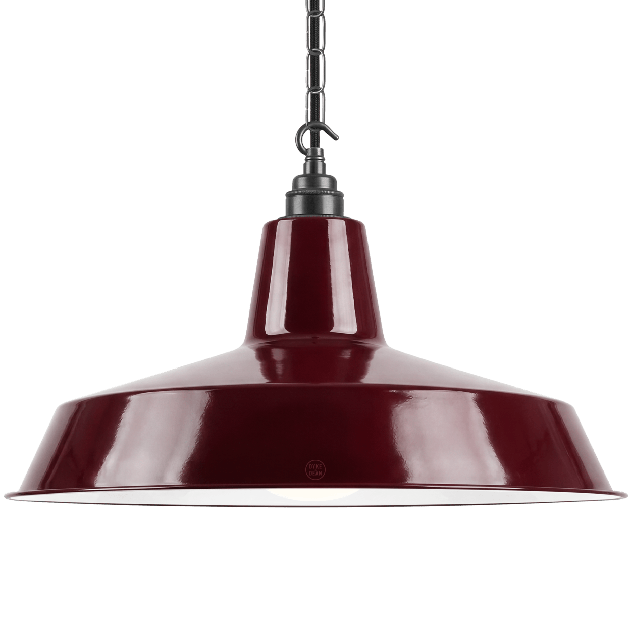 DYKE & DEAN PENDANT LAMPSHADE BURGUNDY WITH HOOK & CHAIN SET - DYKE & DEAN