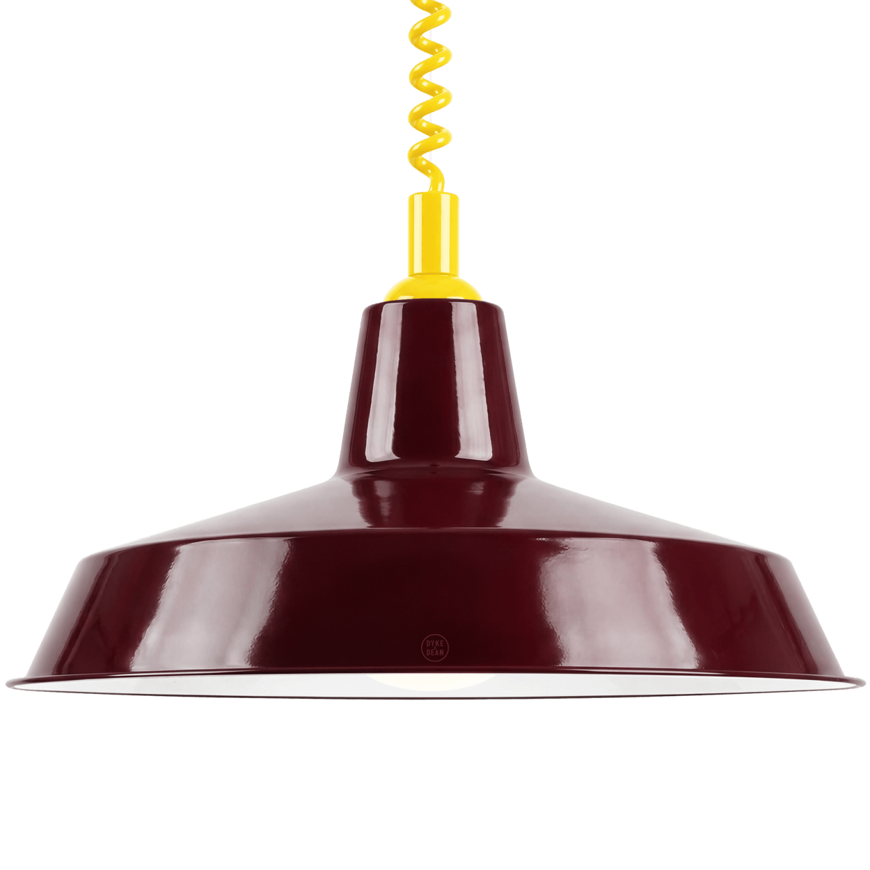 DYKE & DEAN PENDANT LAMPSHADE BURGUNDY WITH RETRACTABLE SPRING - DYKE & DEAN
