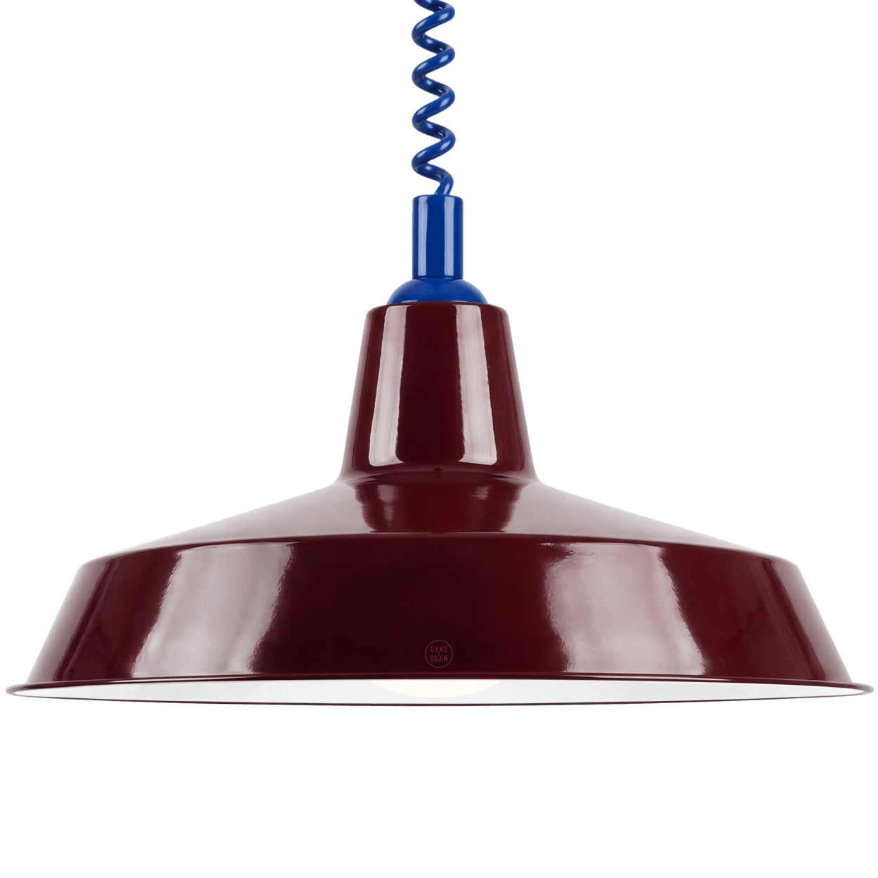 DYKE & DEAN PENDANT LAMPSHADE BURGUNDY WITH RETRACTABLE SPRING - DYKE & DEAN