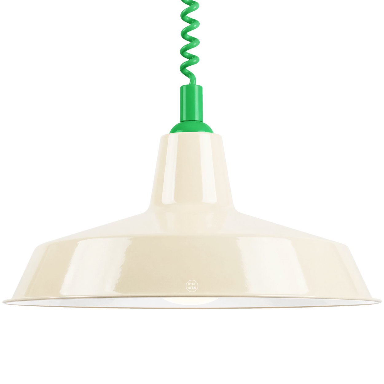 DYKE & DEAN PENDANT LAMPSHADE CREAM WITH RETRACTABLE SPRING - DYKE & DEAN