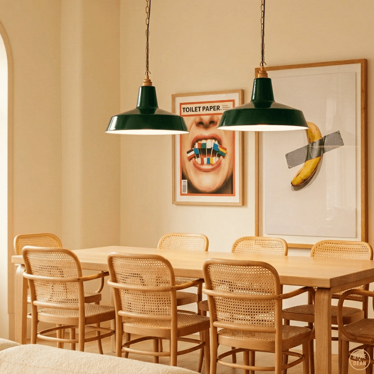 DYKE & DEAN PENDANT LAMPSHADE GREEN - DYKE & DEAN