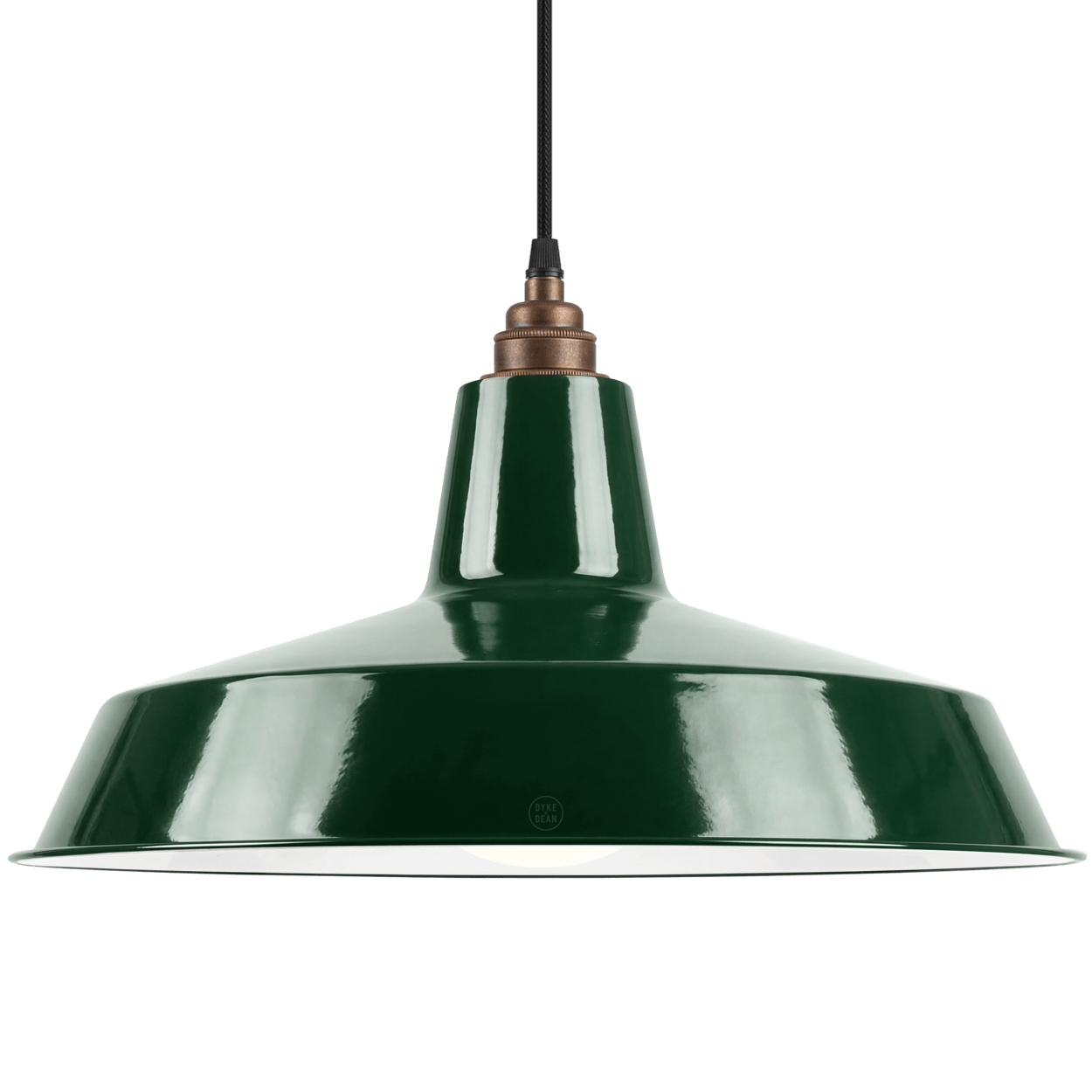 DYKE & DEAN PENDANT LAMPSHADE GREEN WITH BULB HOLDER - DYKE & DEAN