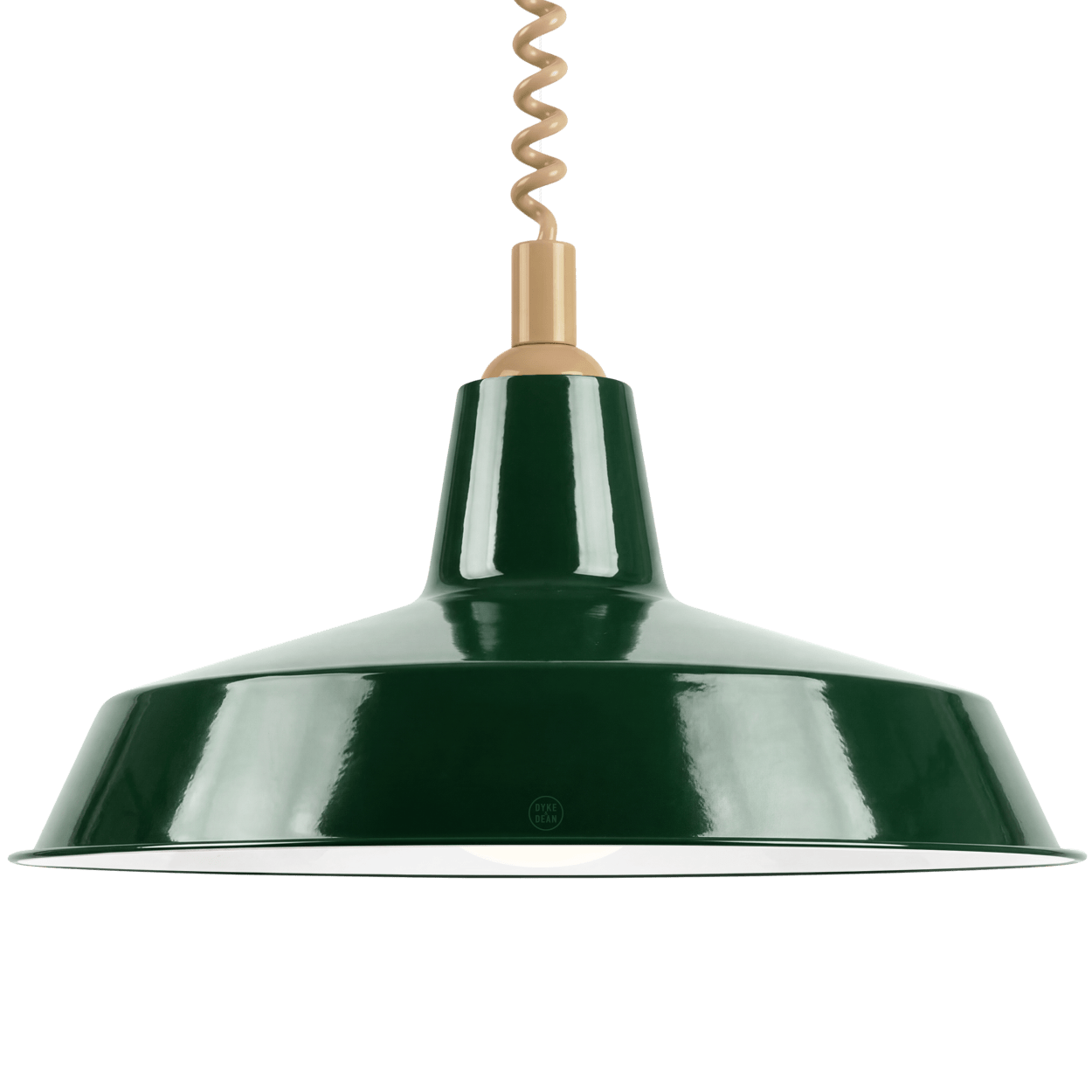 DYKE & DEAN PENDANT LAMPSHADE GREEN WITH RETRACTABLE SPRING - DYKE & DEAN