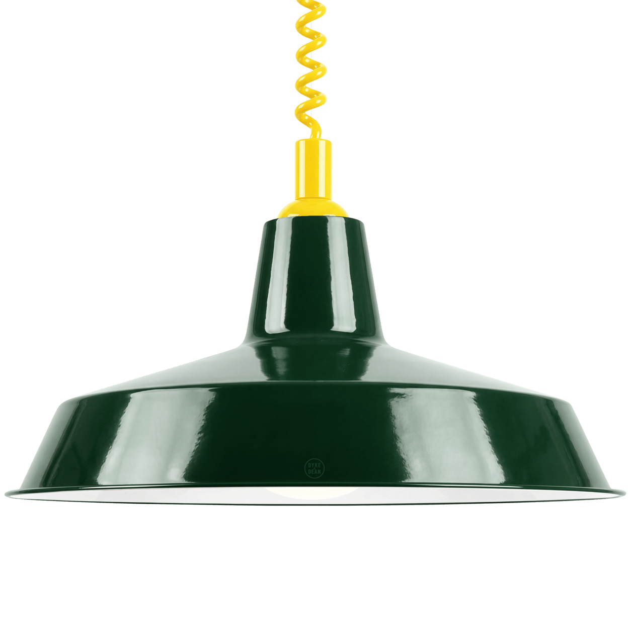 DYKE & DEAN PENDANT LAMPSHADE GREEN WITH RETRACTABLE SPRING - DYKE & DEAN