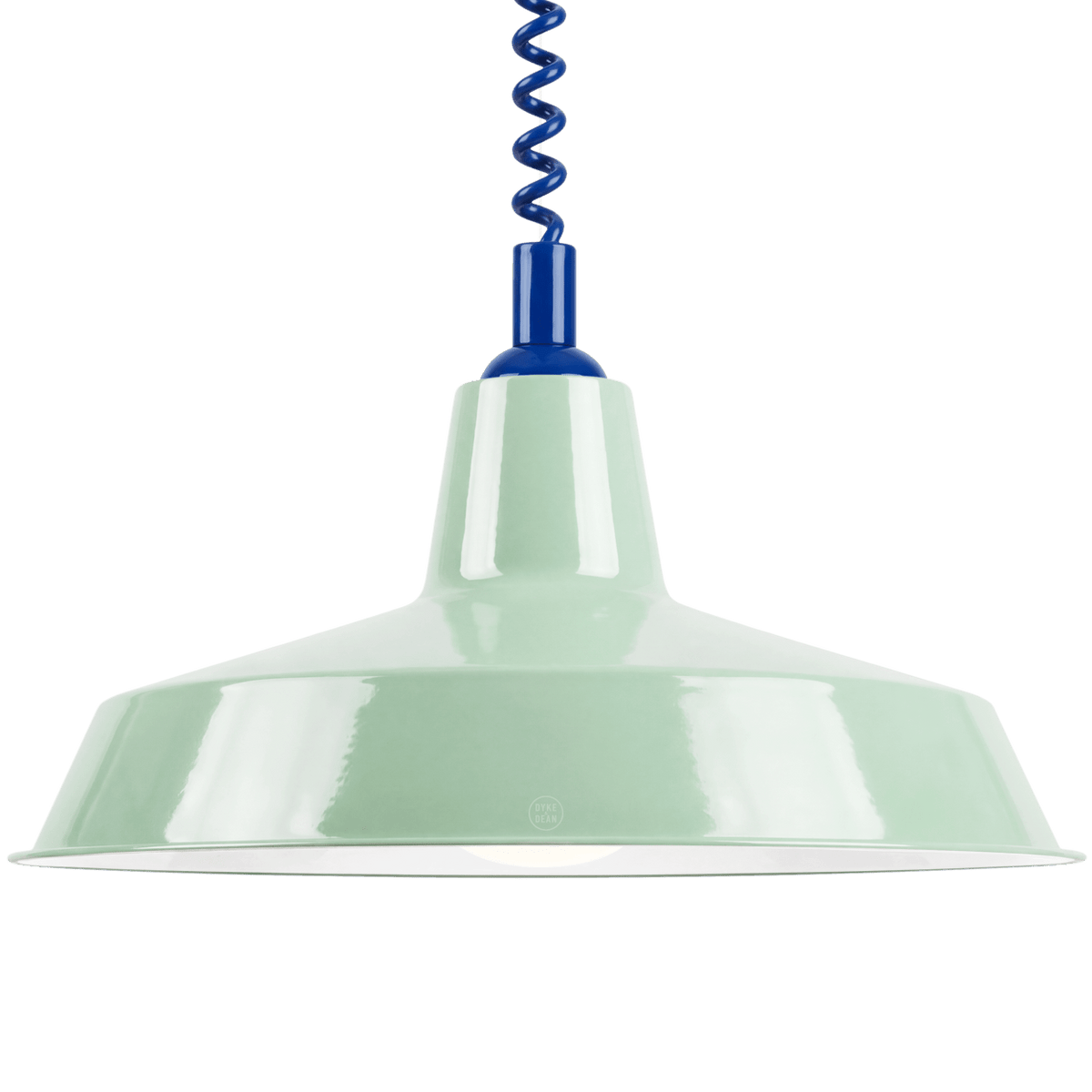 DYKE & DEAN PENDANT LAMPSHADE MINT GREEN WITH RETRACTABLE SPRING - DYKE & DEAN