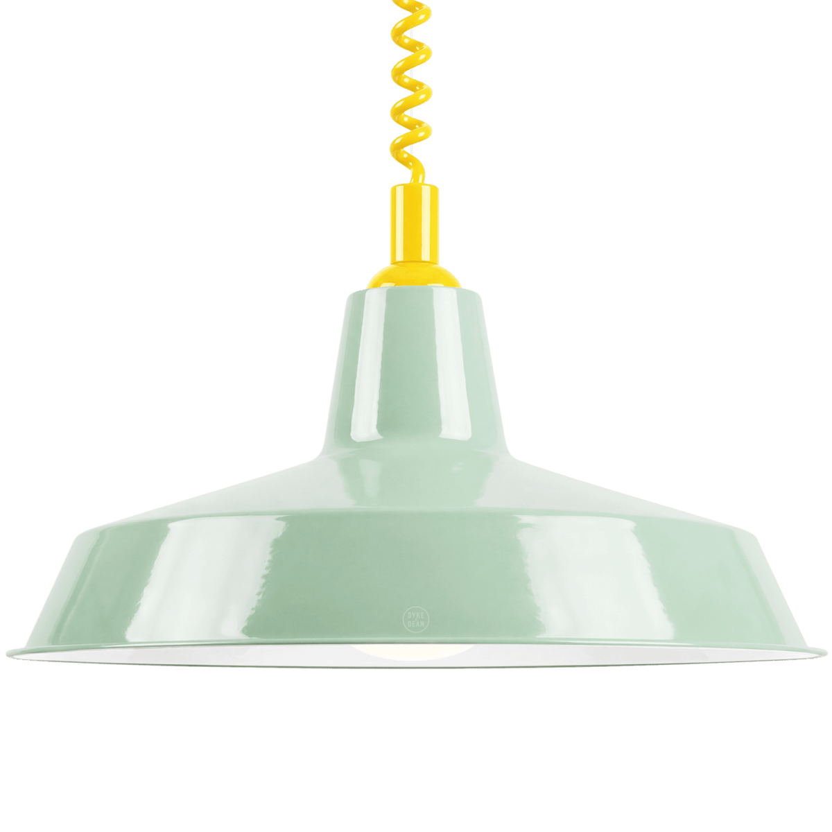 DYKE & DEAN PENDANT LAMPSHADE MINT GREEN WITH RETRACTABLE SPRING - DYKE & DEAN