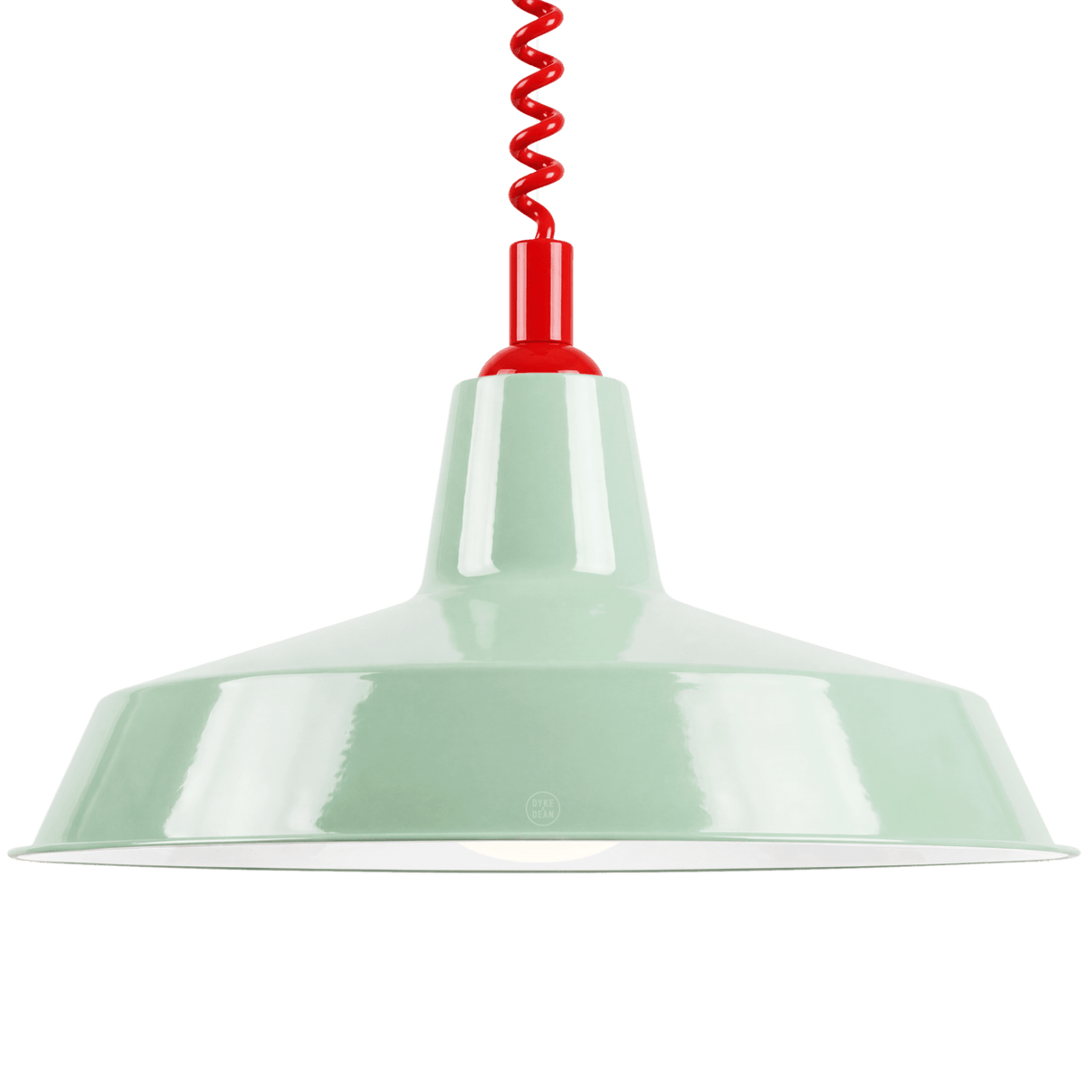 DYKE & DEAN PENDANT LAMPSHADE MINT GREEN WITH RETRACTABLE SPRING - DYKE & DEAN