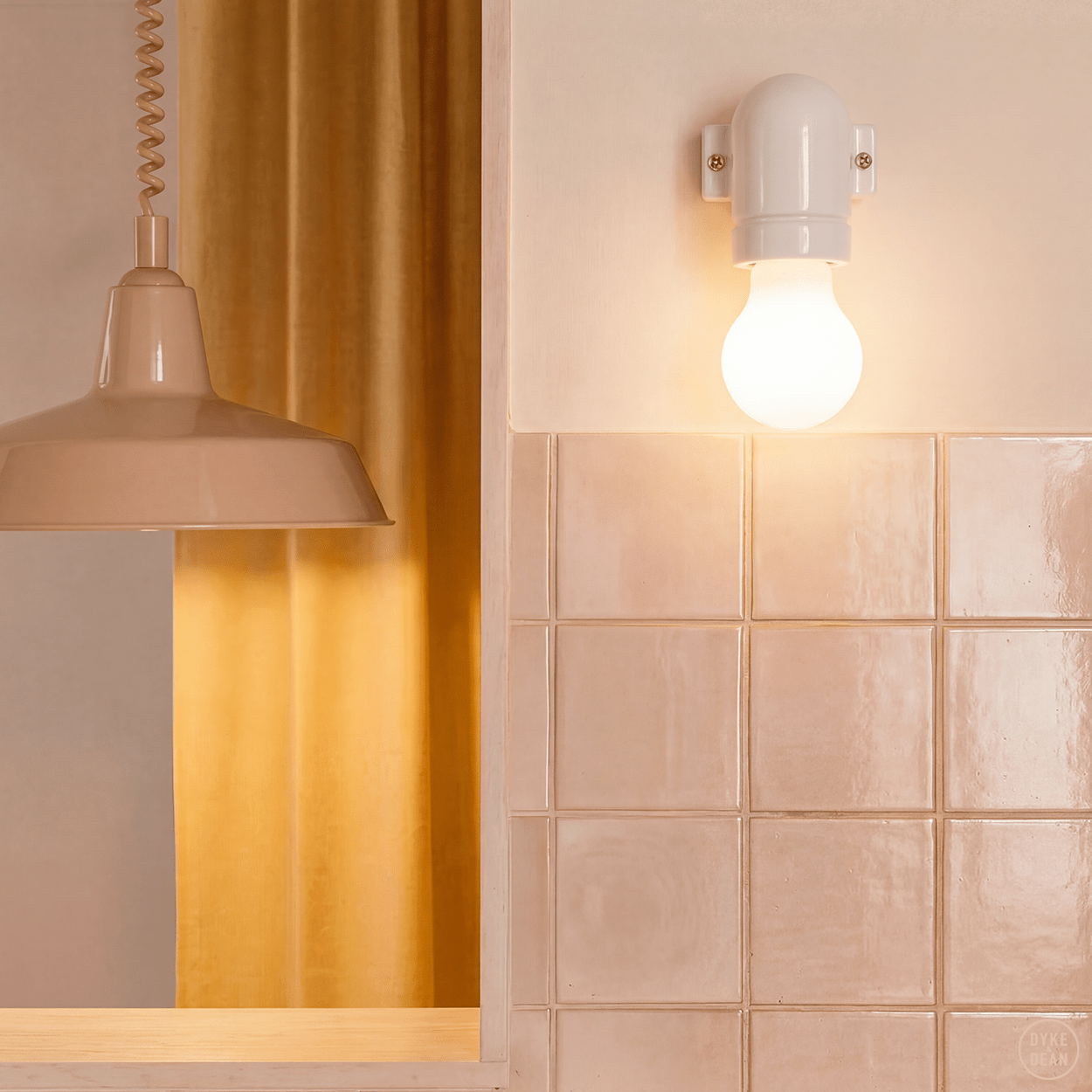 DYKE & DEAN PENDANT LAMPSHADE NUDE - DYKE & DEAN
