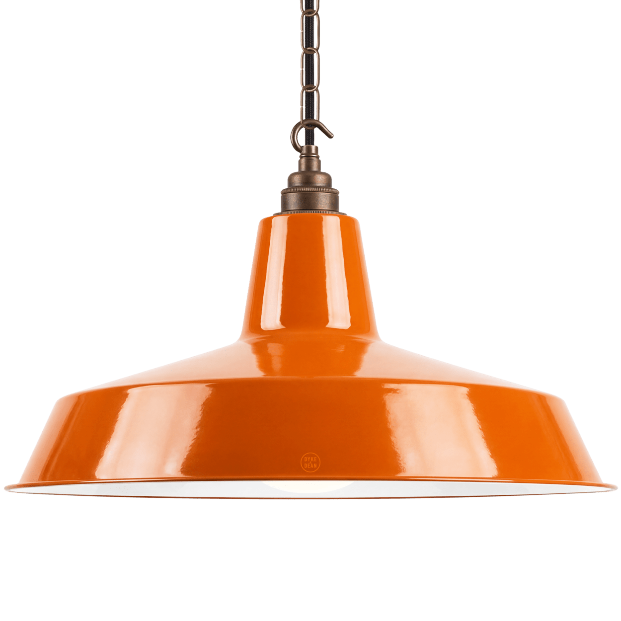 DYKE & DEAN PENDANT LAMPSHADE ORANGE WITH HOOK & CHAIN SET - DYKE & DEAN