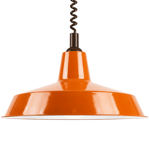 DYKE & DEAN PENDANT LAMPSHADE ORANGE WITH RETRACTABLE SPRING - DYKE & DEAN