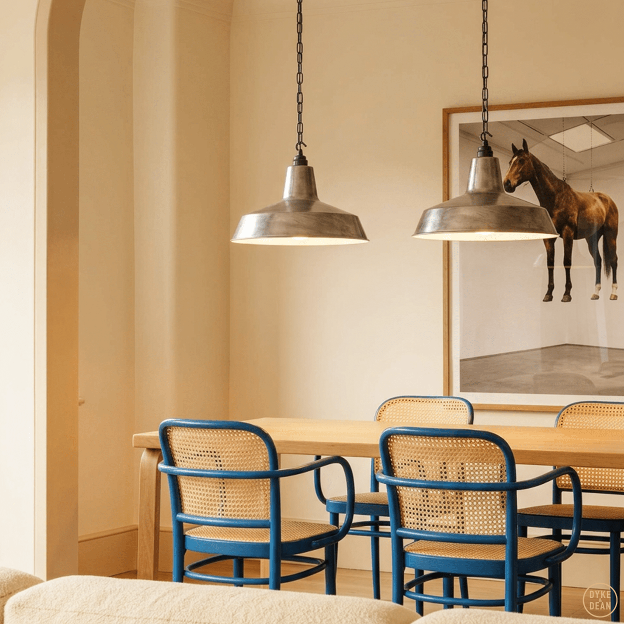 DYKE & DEAN PENDANT LAMPSHADE RAW METAL - DYKE & DEAN