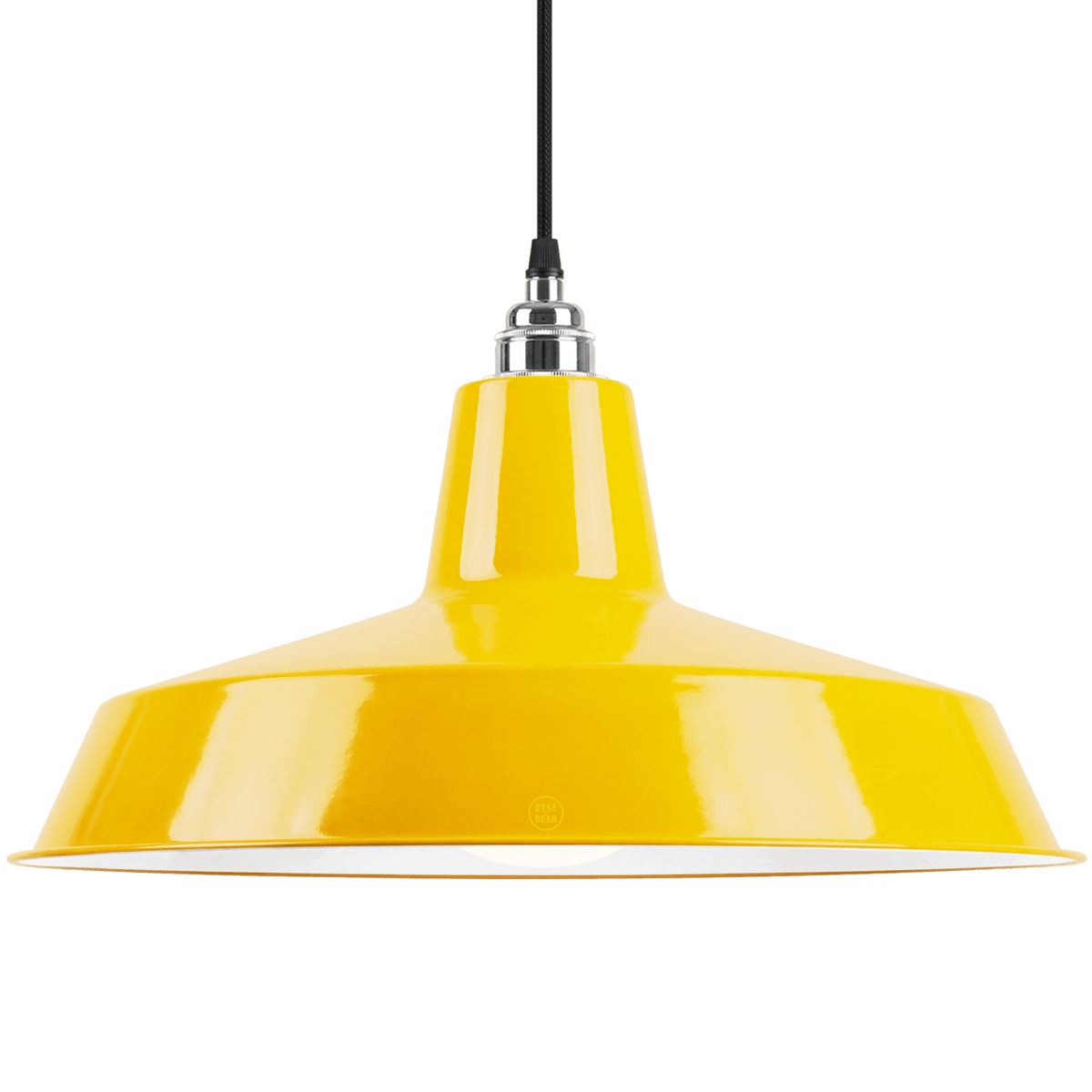 Dyke & Dean pendant lampshade Yellow with bulb holder - DYKE & DEAN