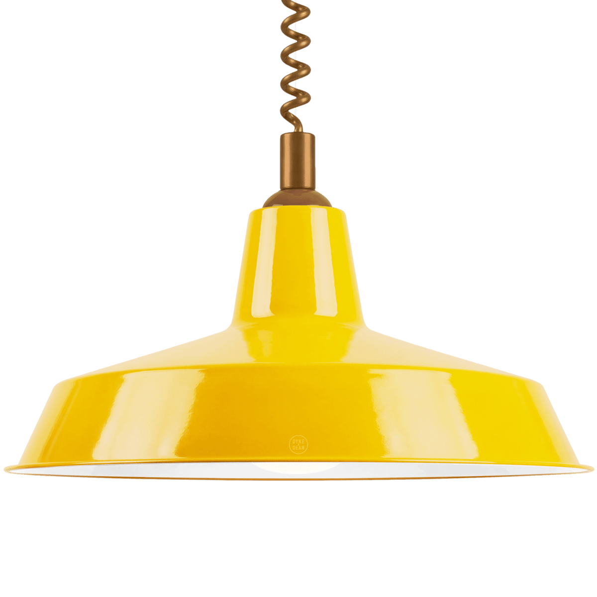 DYKE & DEAN PENDANT LAMPSHADE YELLOW WITH RETRACTABLE SPRING - DYKE & DEAN