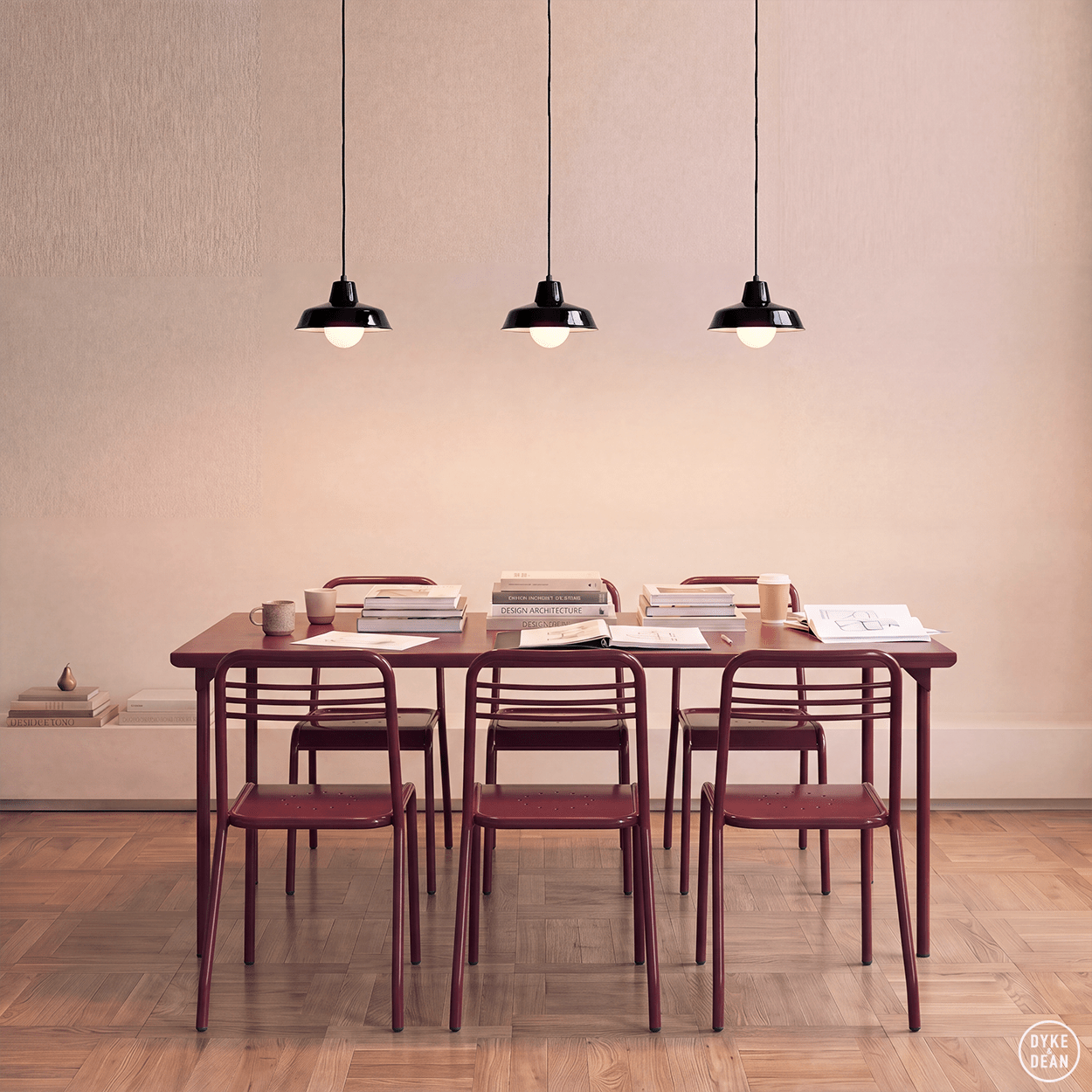 DYKE & DEAN SMALL PENDANT LAMPSHADE BLACK E27 BULB HOLDER - DYKE & DEAN