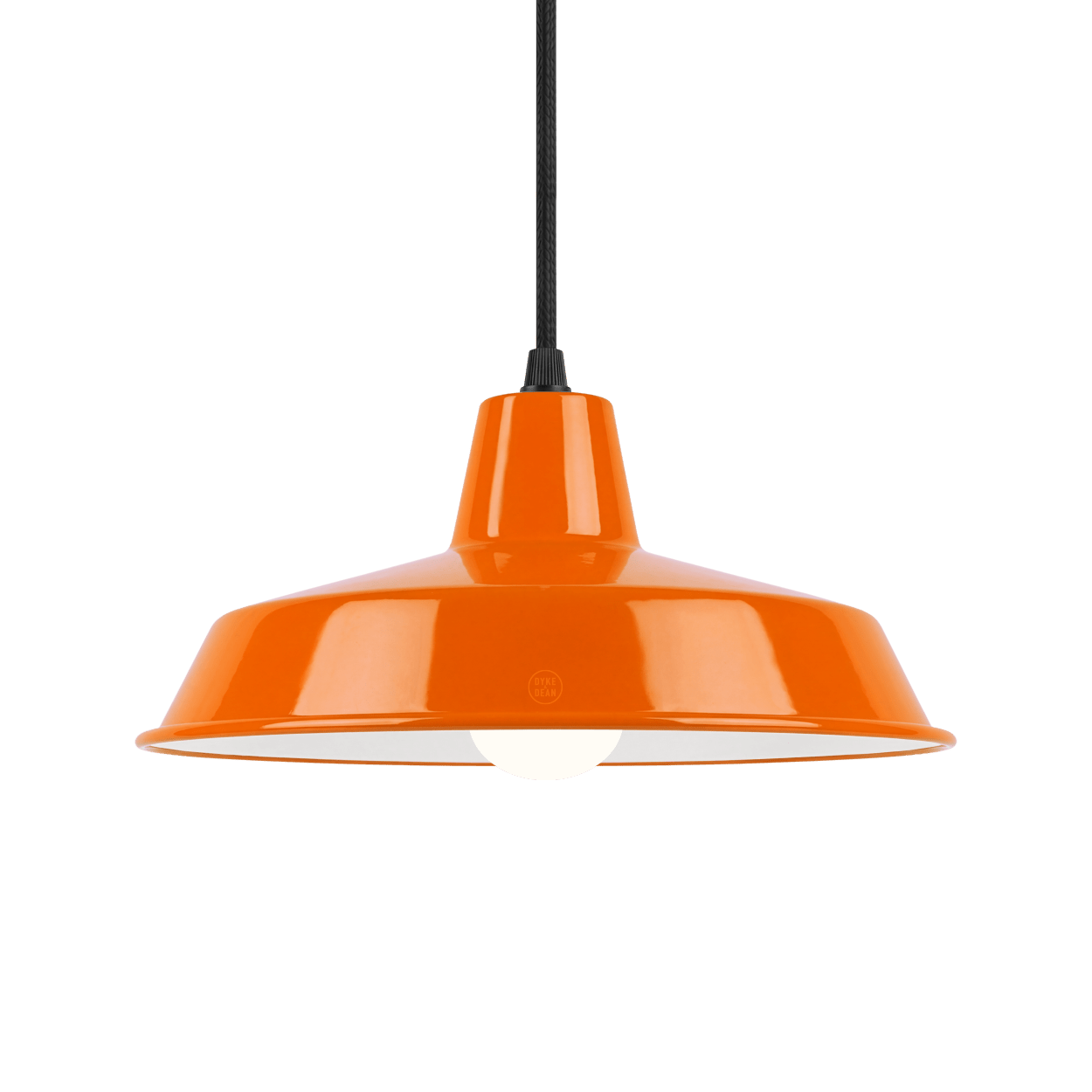 DYKE & DEAN SMALL PENDANT LAMPSHADE ORANGE E27 BULB HOLDER - DYKE & DEAN