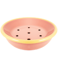 ENAMEL SOAP DISH PINK & YELLOW - DYKE & DEAN