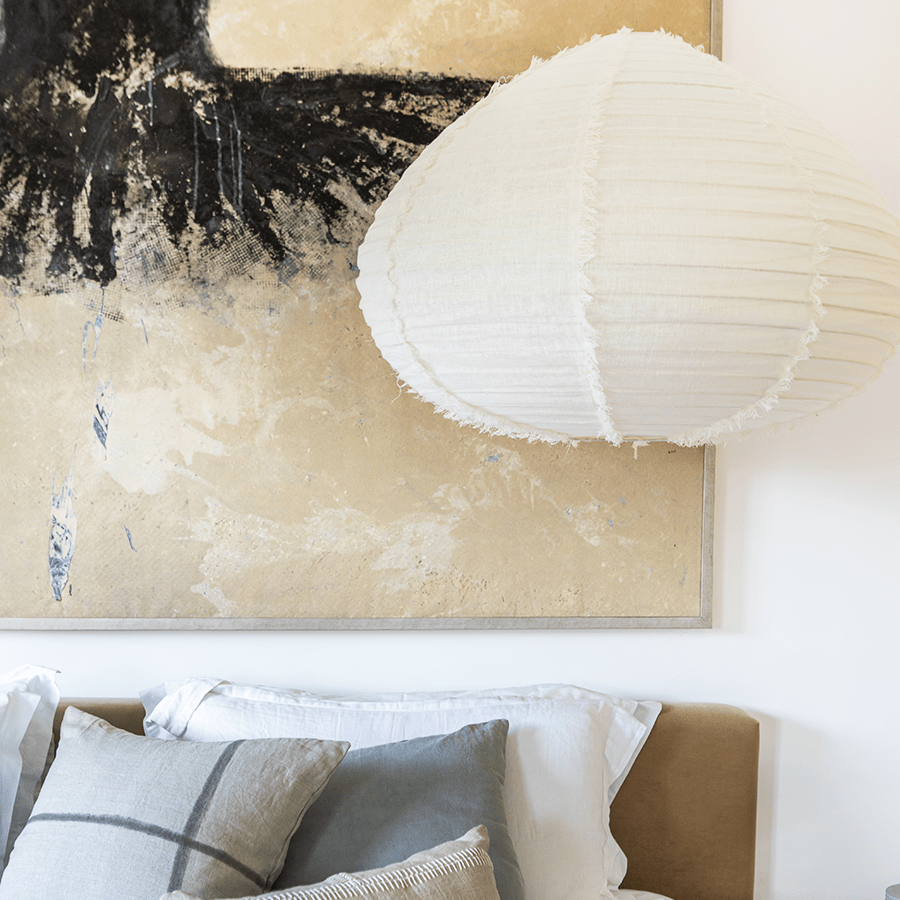 FIG NATURAL LINEN LIGHT SHADE 50CM - DYKE & DEAN