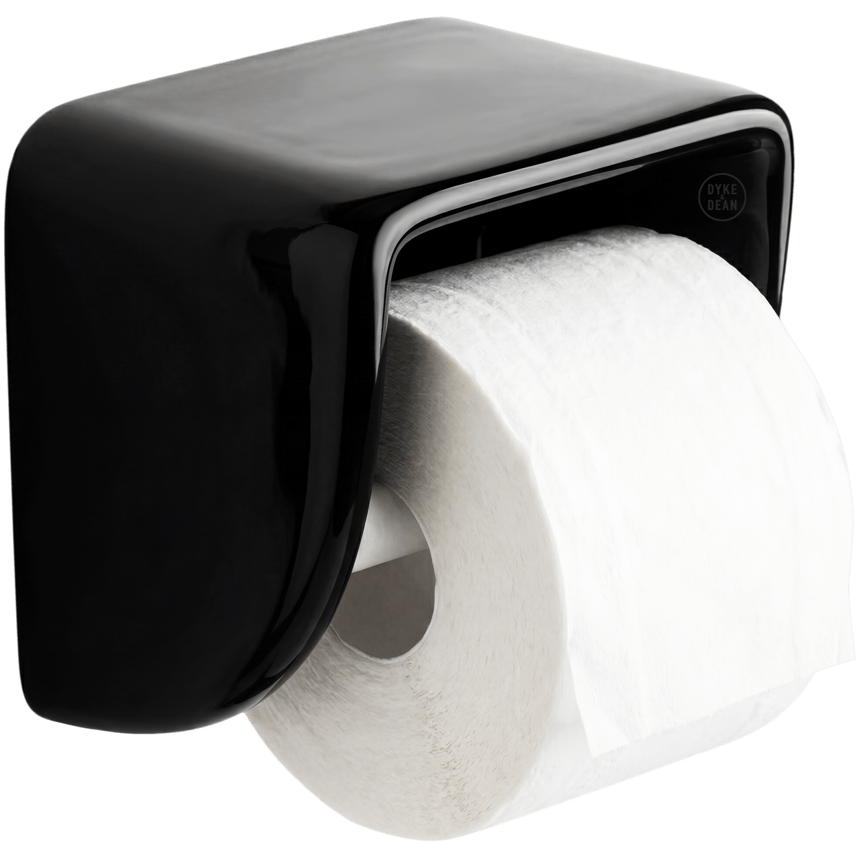 FLAT TOP PORCELAIN TOILET PAPER HOLDER BLACK - DYKE & DEAN