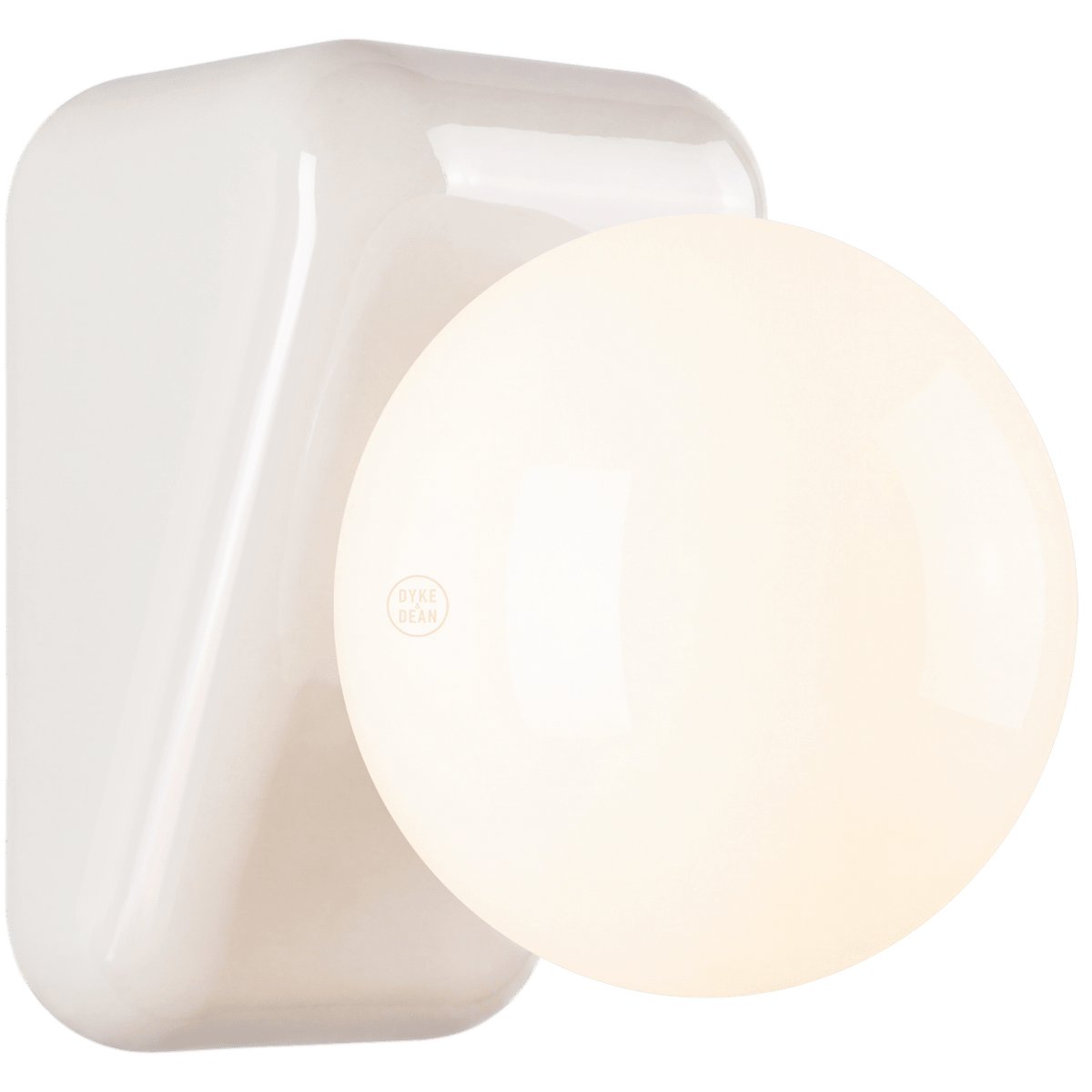 FLIP CERAMIC OPAL GLOBE WALL LIGHT - DYKE & DEAN