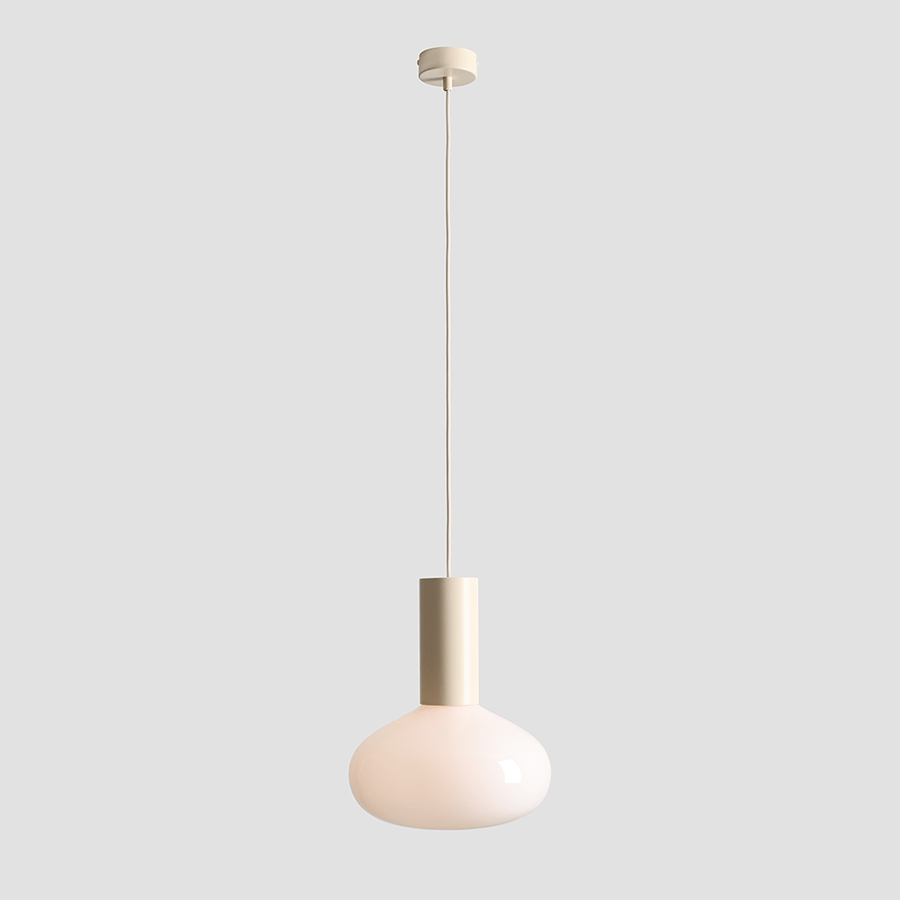 FLO OPAL GLASS ORB LARGE PENDANT LIGHT CREAM - DYKE & DEAN