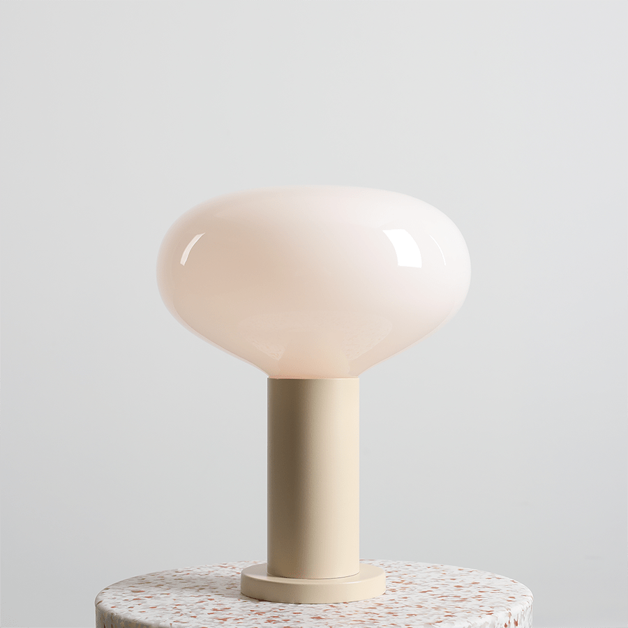 FLO OPAL GLASS ORB LARGE TABLE LIGHT CREAM - DYKE & DEAN