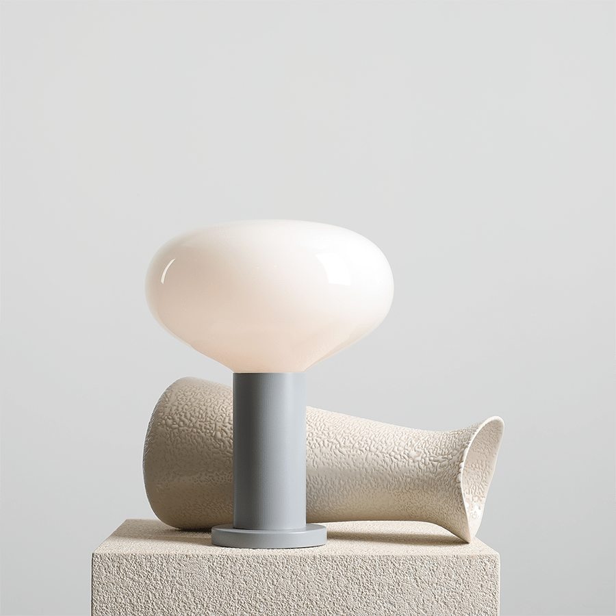 FLO OPAL GLASS ORB LARGE TABLE LIGHT GREY - DYKE & DEAN