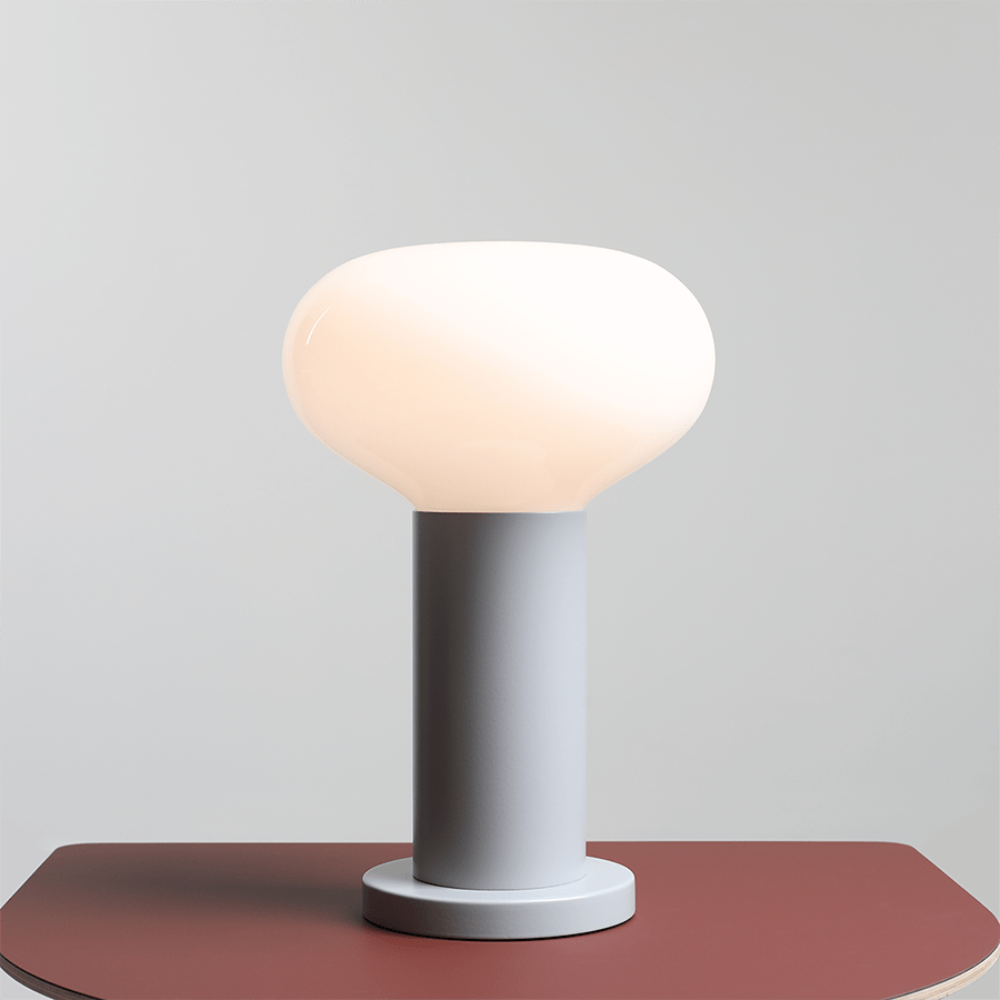 FLO OPAL GLASS ORB SMALL TABLE LIGHT GREY - DYKE & DEAN