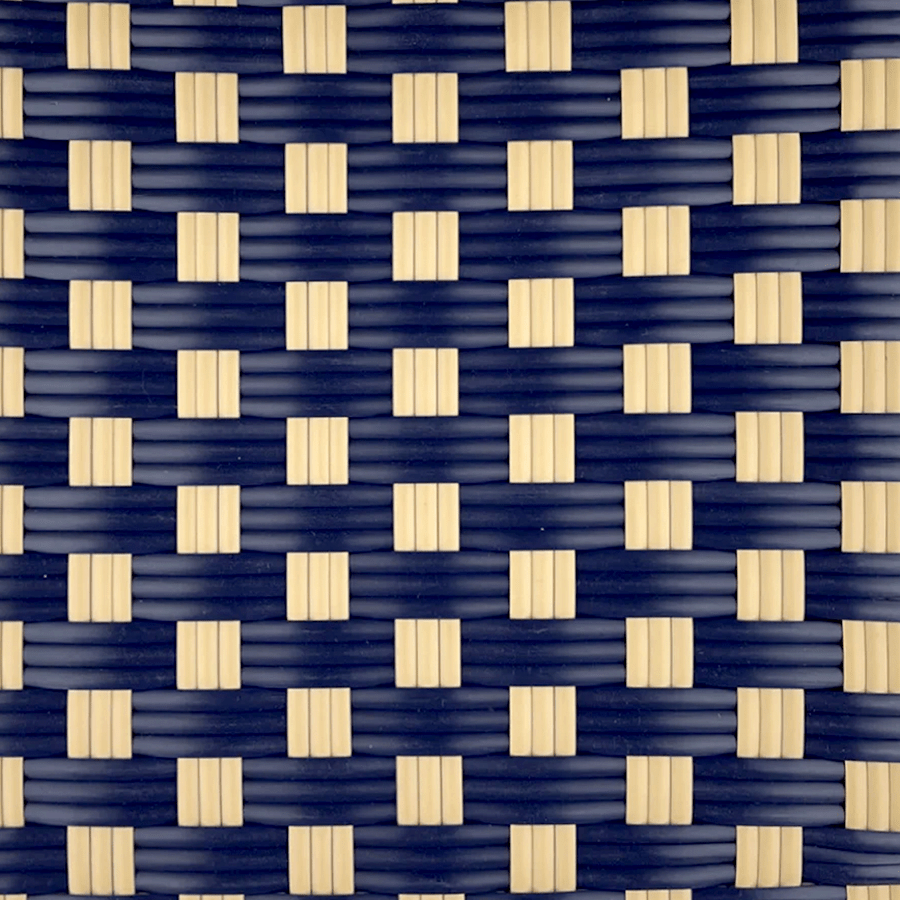 FRENCH BISTRO RATTAN CHAIR BASKET WEAVE NAVY - DYKE & DEAN