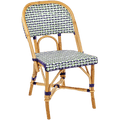 FRENCH BISTRO RATTAN CHAIR BASKET WEAVE SILVER GREEN BLACK - DYKE & DEAN