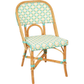 FRENCH BISTRO RATTAN CHAIR CROSSES JADE - DYKE & DEAN