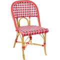 FRENCH BISTRO RATTAN CHAIR CROSSES RED - DYKE & DEAN