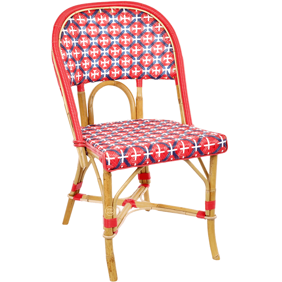 FRENCH BISTRO RATTAN CHAIR CROSSES RED - DYKE & DEAN