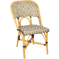 FRENCH BISTRO RATTAN CHAIR DIAMOND GOLD NAVY - DYKE & DEAN