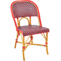 FRENCH BISTRO RATTAN CHAIR JEWEL RED NAVY - DYKE & DEAN