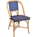 FRENCH BISTRO RATTAN CHAIR POLKA DOT NAVY - DYKE & DEAN