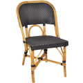 FRENCH BISTRO RATTAN CHAIR SQUARES BLACK - DYKE & DEAN