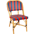 FRENCH BISTRO RATTAN CHAIR STRIPE RED NAVY - DYKE & DEAN