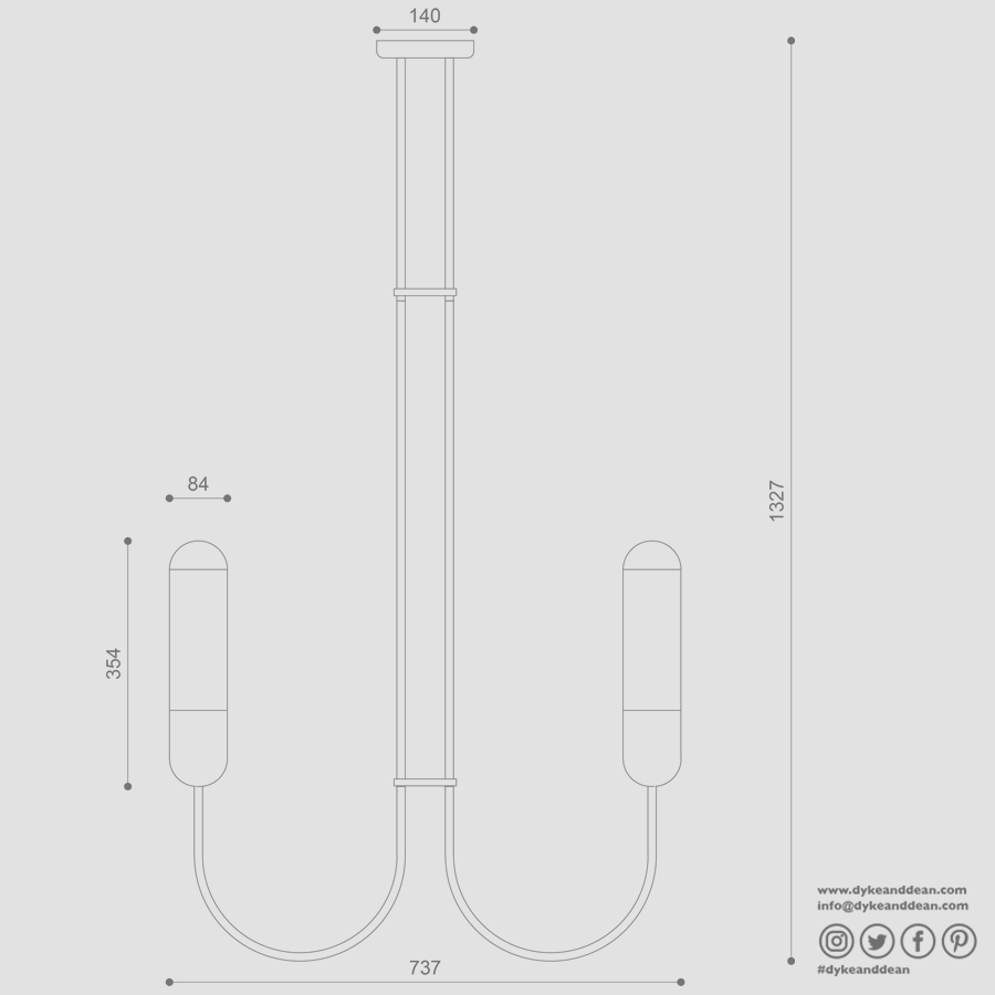 FUNSUI CHANDELIER FIXED LIGHT WHITE - DYKE & DEAN