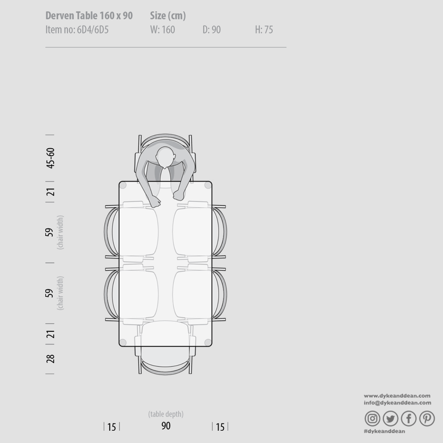 GAZZDA DERVEN TABLE WALNUT 160X90 - DYKE & DEAN