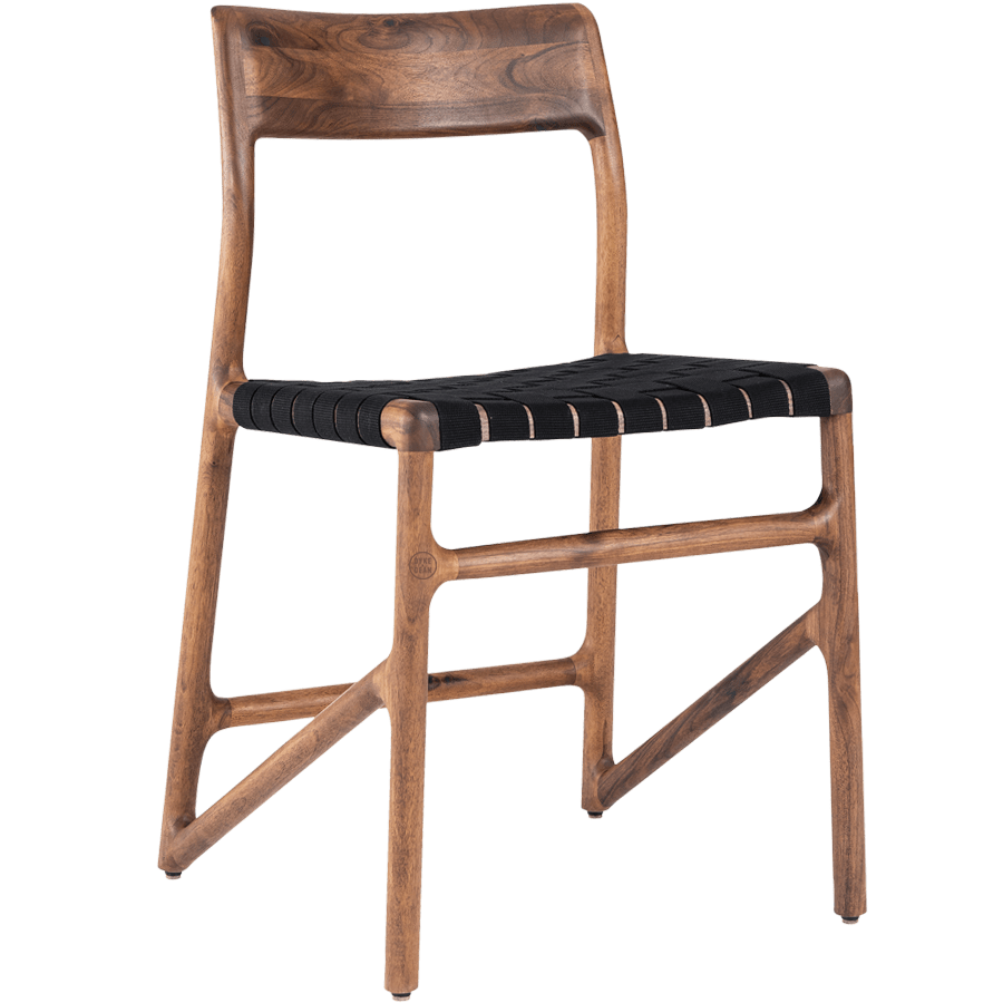 GAZZDA FAWN BLACK FABRIC CHAIR WALNUT - DYKE & DEAN