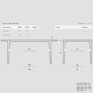 GAZZDA FAWN OAK DINING TABLE 180 - DYKE & DEAN