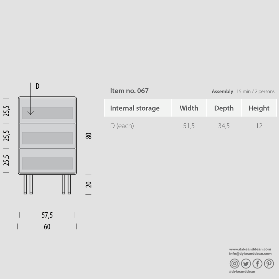 GAZZDA FINA DRAWER BLACK OAK 60 - DYKE & DEAN