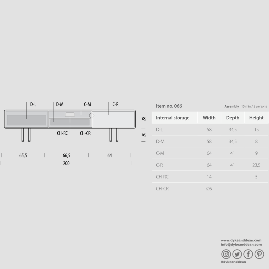 GAZZDA FINA SIDE BOARD BLACK OAK 200 - DYKE & DEAN