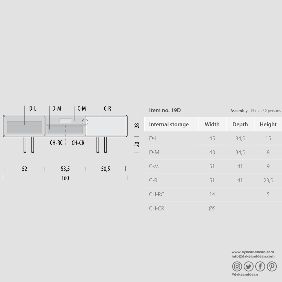 GAZZDA FINA SIDE BOARD WHITE OAK 180 - DYKE & DEAN