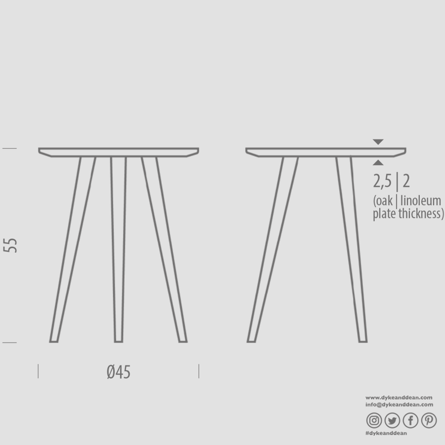 GAZZDA ROUND ARP TABLE NATURAL OAK 45CM - DYKE & DEAN