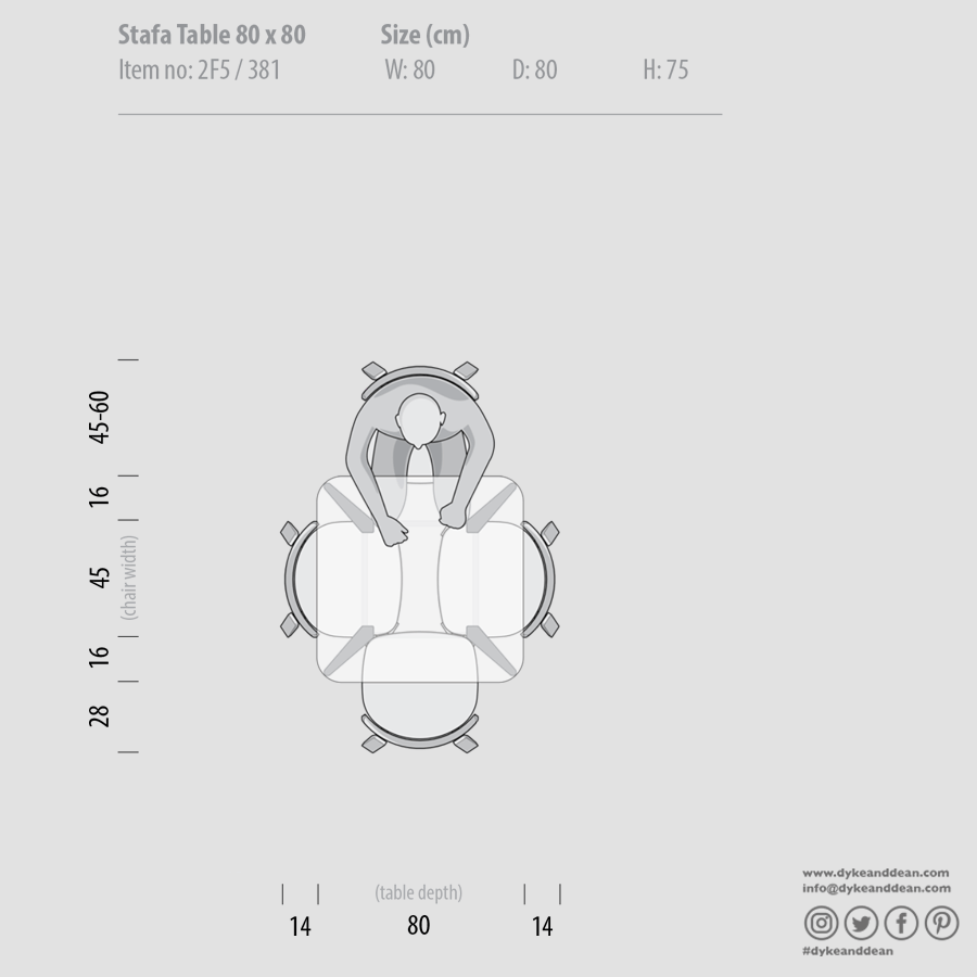 GAZZDA SQUARE STAFA TABLE SMOKED OAK 80CM - DYKE & DEAN