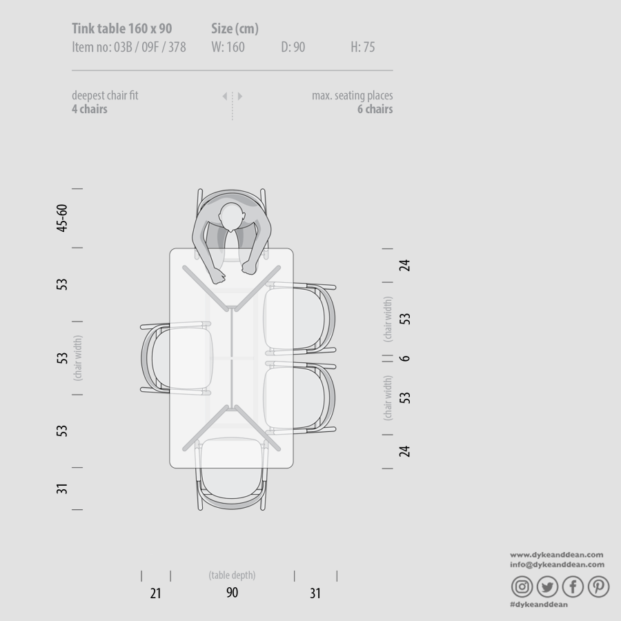 GAZZDA TINK DINING TABLE NATURAL OAK 160 x 90 - DYKE & DEAN